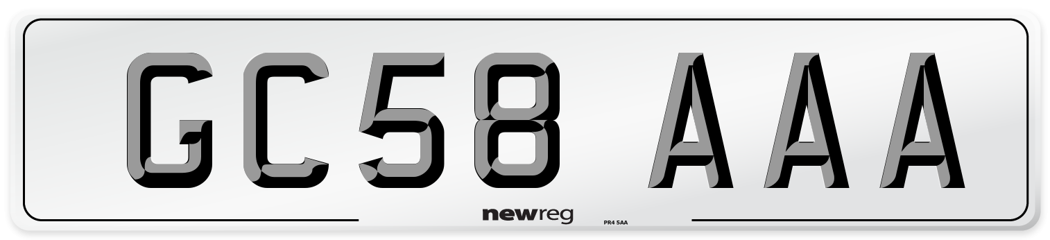 GC58 AAA Number Plate from New Reg